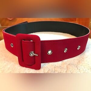 Vintage 1950s Style Collectif Dark Red Thick Waist Belt XS SMALL